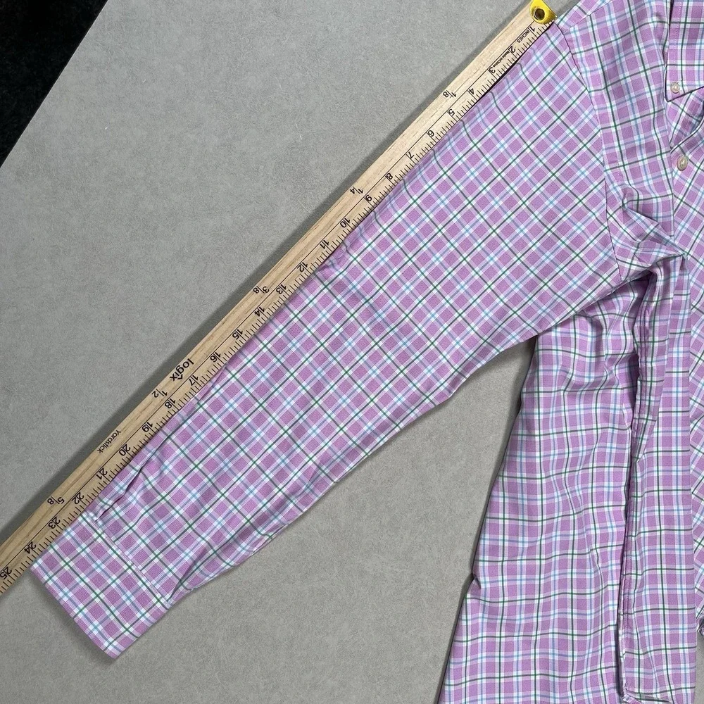 Polo Ralph Lauren Mens Pink Plaid Classic Fit Performance Shirt Sz Small Preppy‎